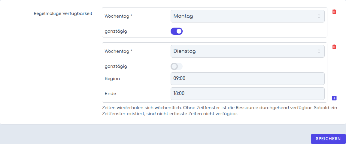 Gespeicherte Verlängerung des dienstäglichen Zeitfensters bis 18 Uhr
