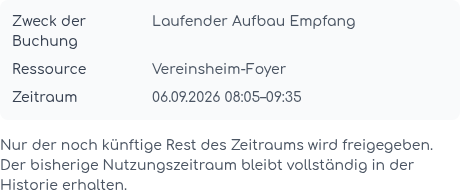 Bestätigung zum vorzeitigen Beenden